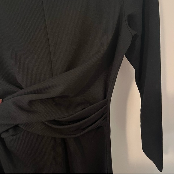 The Editors Market Dress Black Ribbed Long Sleeve XS - Picture 3 of 10
